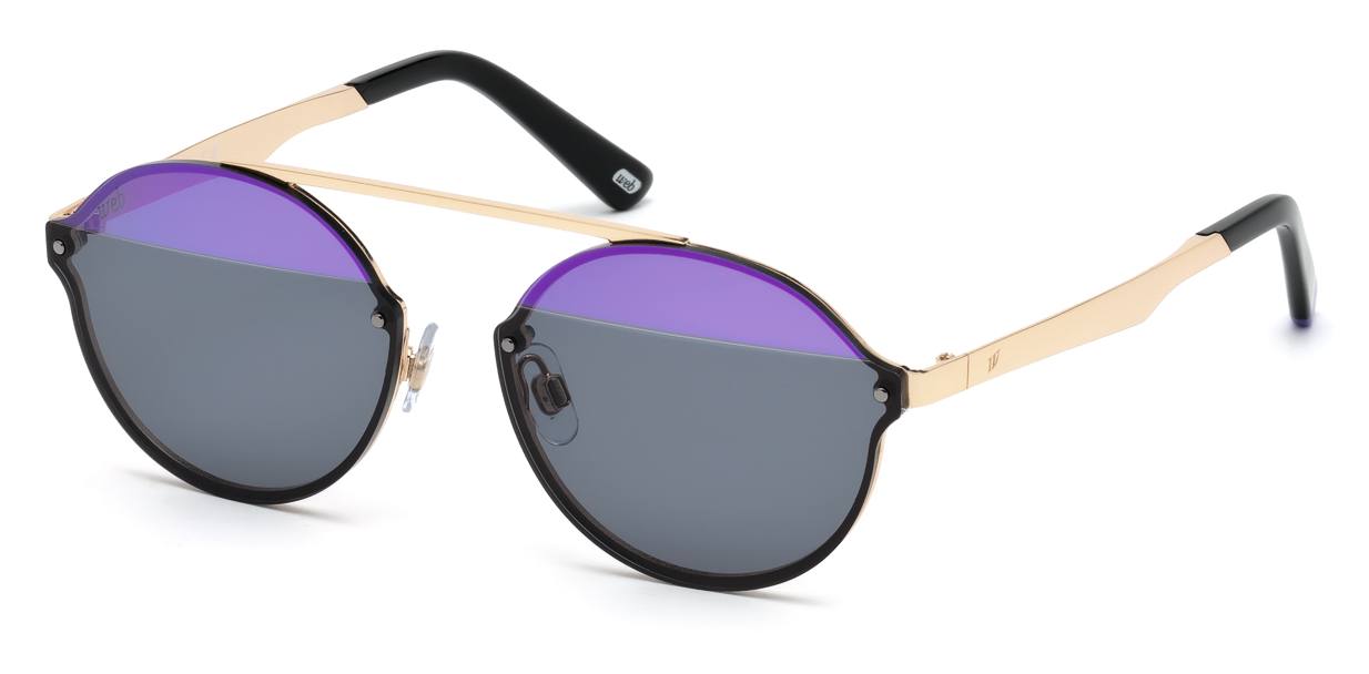 Web Eyewear occhiali con leggera struttura metallica lenti in nylon tagliate a vivo, disponibili specchiate, fum o bicolori. € 165